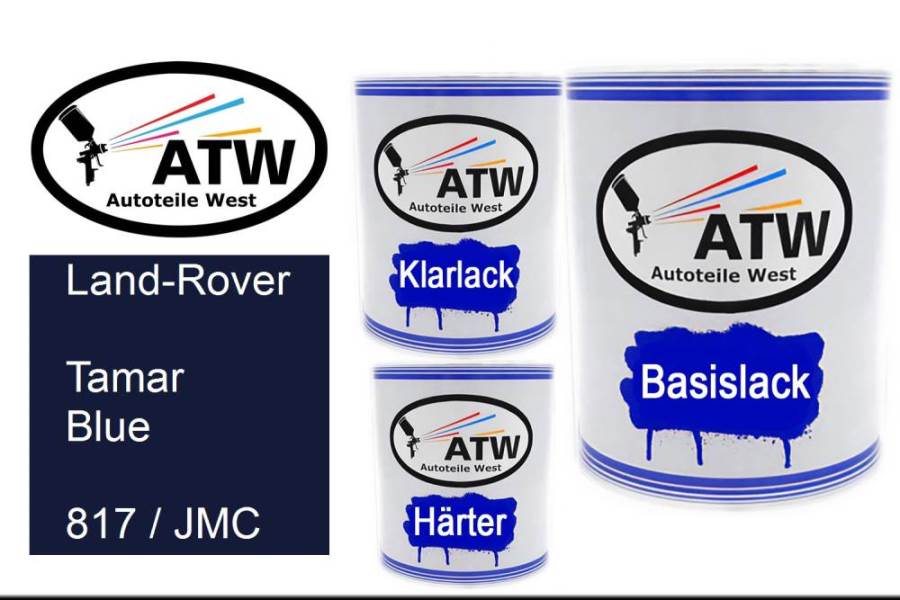 Land-Rover, Tamar Blue, 817 / JMC: 1L Lackdose + 1L Klarlack + 500ml Härter - Set, von ATW Autoteile West.